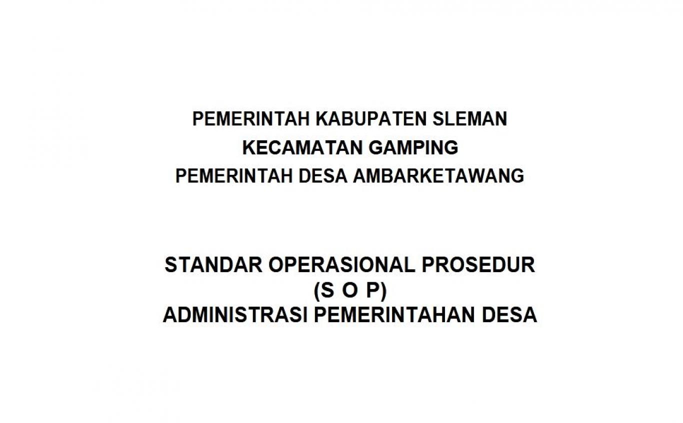 SOP ALUR PELAYANAN PUBLIK