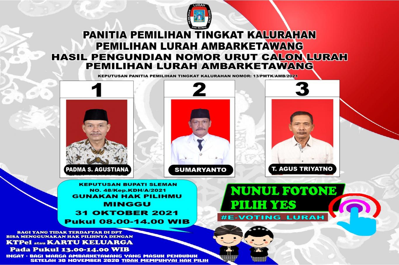 Hasil Pengundian Nomor Urut Calon Lurah Ambarketawang