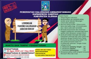Lowongan Pamong Kalurahan Jabatan Dukuh